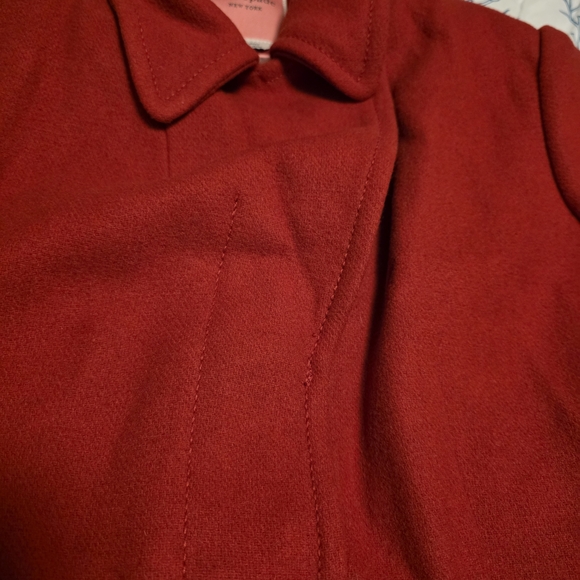 Beautiful Red NWT Kate Spade New York Wool Blend Pea Coat Belted Wrap Size XL - Picture 5 of 16